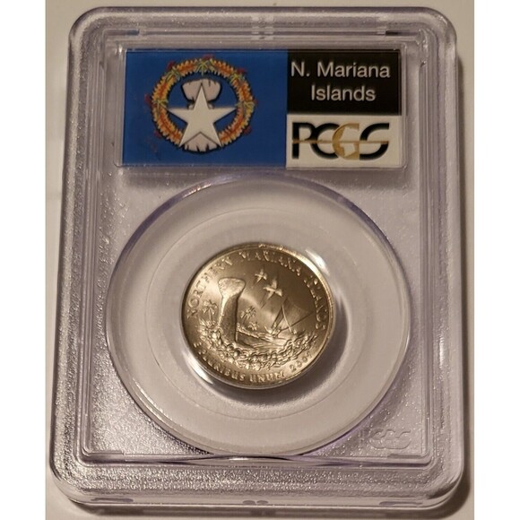 2009 P Northern Mariana Islands Territories Quarter SP68 PCGS SF Flag Label - Picture 1 of 2